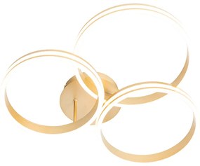 Plafoniera din alamă inclusiv LED cu dimmer pe 3 trepte cu 3 lumini - Navara