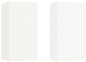 Set dulap TV, 4 piese, alb, lemn prelucrat 4, Alb, 80 x 30 x 30 cm