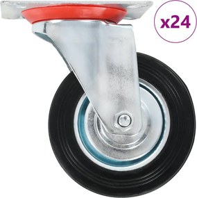 vidaXL Roți pivotante, 24 buc., 100 mm