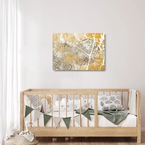 Tablou pe sticlă - Vintage perete cu flori (70x50 cm)