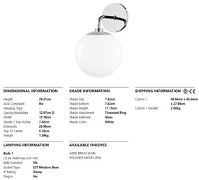 Aplica de perete design modern STELLA nichel lucios