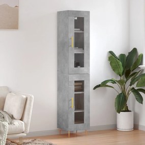 vidaXL Dulap înalt, gri beton, 34,5x34x180 cm, lemn prelucrat