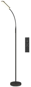 HOMCOM Lampadar de podea de salon cu telecomandă, control tactil, temperatură culori și luminiozitate reglabile, negru | Aosom Romania
