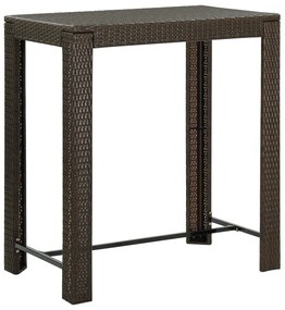 vidaXL Masă de bar de grădină, maro, 100 x 60,5 x 110,5 cm, poliratan