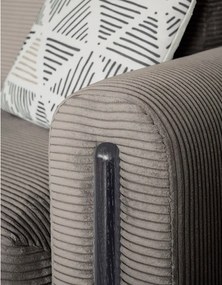 Canapea maro deschis extensibilă/cu spațiu de depozitare cu tapițerie din catifea reiată 244 cm Arcadova – ELTAP