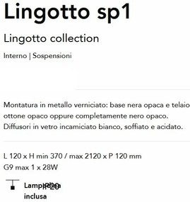 Pendul modern design minimalist Lingotto sp1 negru