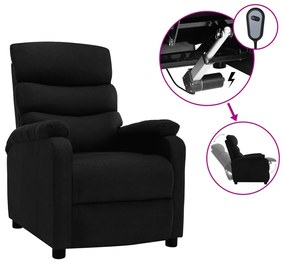 Fotoliu rabatabil electric, negru, material textil
