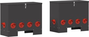 vidaXL Feeder pentru pui 2 pcs Negru 60,5 x 29 x 51 cm