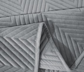 Cuvertura de pat din catifea gri cu model ARROW VELVET Dimensiune: 200 x 220 cm