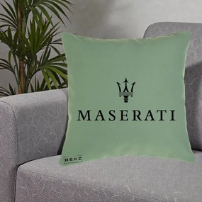 Perna Personalizata cu emblema Maserati, 40x40 cm, Verde, Husa Detasabila, Perna Inclusa, BEKZ®