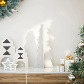 vidaXL Brad de Crăciun decorativ, alb, 49 cm, lemn de pin masiv