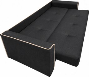Canapea VERA extensibila, 3 locuri, lada de depozitare, stofa antracit + bej deschis, 225x90x90 Crem + Maro, Stofa