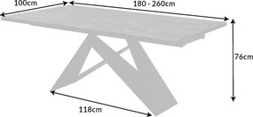 Masa extensibila design extravagant Prometheus 180-260cm, gri alb