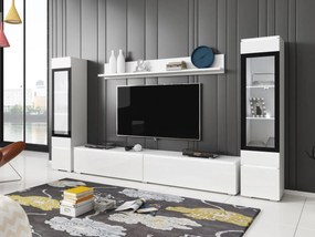 Mobilier living Selwyn II (Alb + Alb lucios ) (iluminat LED Alb). 1054052