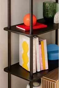 Etajeră neagră cu aspect de lemn de stejar 80x54,5x35 cm Teidi – noo.ma