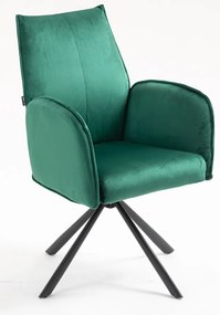 HR280 BAZĂ STEA Scaun Verde din Catifea cu Bază Neagră