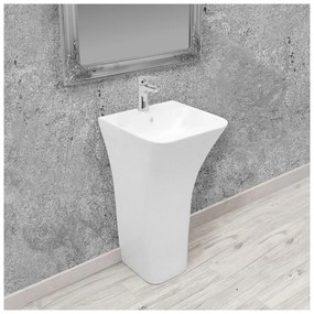 Rea Ada SLim lavoar 45.6x44.5 cm dreptunghiular stativ alb REA-U9902