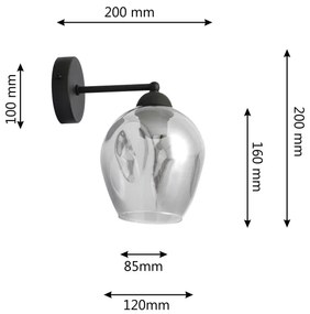 Lampă de perete LILI 1xE27/15W/230V negru/gri