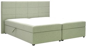Pat matrimonial Boxspring 180 cm Revenant (mentol) (cu somieră și saltea) (cu sp. depozitare). 1098561