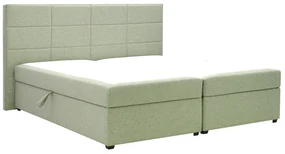 Pat matrimonial Boxspring 180 cm Revenant (mentol) (cu somieră și saltea) (cu sp. depozitare). 1098561