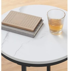 Măsuță laterală SID, neagră/albă