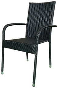 Autronic Scaun de grădină, metal, polyrattan,negru, A ZC-S2113 BK