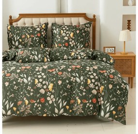 Lenjerie de pat din microfibra COLORFUL MEADOW verde inchis Dimensiune lenjerie de pat: 70 x 90 cm | 140 x 220 cm