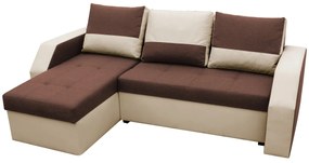 Coltar extensibil Madrid, 226x145x79 cm, 2 lazi depozitare, Reversibil, Maro/Bej