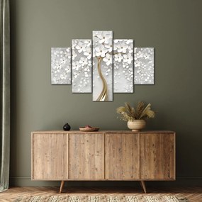 Tablou cu copac alb cu flori (150x105 cm)