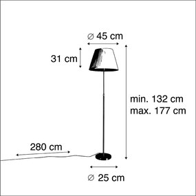 Lampă de podea din bronz cu abajur plisat crem 45 cm reglabil - Parte