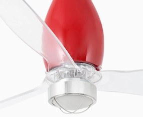 Lustra cu Ventilator si telecomanda ETERFAN M LED rosu/transparent