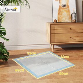 PawHut Set 80 Covoare Absorbante pentru Câini cu 6 Straturi, Covoare Igienice pentru Câini, 60x60 cm, Albastru | Aosom Romania