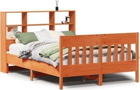 vidaXL Cadru de pat fără saltea, maro ceruit 140x200 cm lemn masiv pin