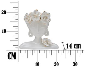 Vază din porțelan Mauro Ferretti Young Woman, alb