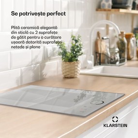Klarstein Delicatessa Domino Prime, plită incorporabilă, cu inducție, 2 zone, 3500 W