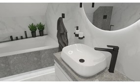 Lavoar pe blat Rune Solvi dreptunghiular 53 cm alb lucios