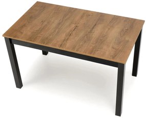 Masă de sufragerie extensibilă Tentempies (stejar craft auriu + negru) (pentru 4-6 persoane). 1116985