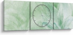Tablou - Floare verde (cu ceas) (90x30 cm)