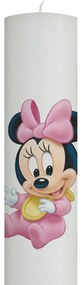 Lumanare Botez Baby Minnie cu babetica galbena 4,5 cm, 30 cm