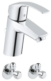 Pachet complet baterie lavoar Grohe Eurosmart S(33265002), + 2 robineti coltar izolare (22018000)