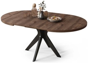 Mazzoni RENZO Stejar Maro/picior negru - MASĂ ROTUNDĂ Ø110 EXTENSIBILĂ PÂNĂ LA 180 cm | PENTRU BUCĂTĂRIE SUFRAGERIE LIVING RETRO
