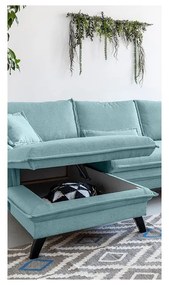 Colțar extensibil cu șezlong pe partea stângă Miuform Charming Charlie, albastru deschis