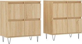 vidaXL Servante, 2 piese, stejar sonoma, lemn prelucrat