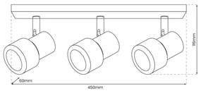 Spot CINO 3xGU10/8W/230V negru