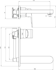 ALPINIA Baterie de cada/lavoar crom Deante BGA_054L