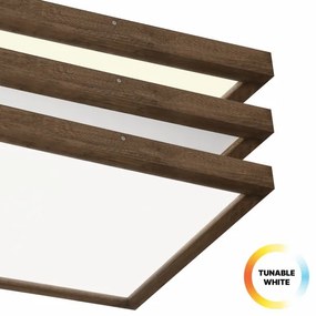 Plafonieră LED dimabilă Brilagi WOODY FRAME LED/50W/230V stejar 60x60 cm IP44 + telecomandă