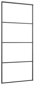 Usa glisanta, negru, 90x205 cm, aluminiu si sticla ESG 1, Negru, 90 x 205 cm, Transparent