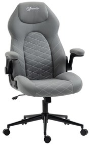 Scaun de birou ergonomic Vinsetto, înălțime reglabilă, 65.5x69.5x112-122 cm, Gri deschis | Aosom Romania