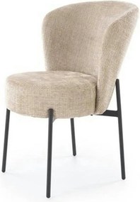 Scaun K590, bej - Cremona 14, stofa catifelata/otel, 55x66x80 cm