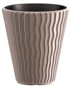 Ghiveci decorativ de flori, rotund, cafeniu, 18 37 L, 39x43.6 cm, Sandy